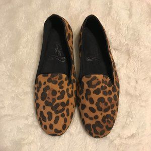 Aerosoles 7.5 Womens Leopard Print Stitch N Turn Slip On Ballet Flats "Betunia"